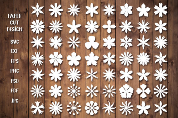 56 Paper Flower Templates SVG for Crafters & Designers