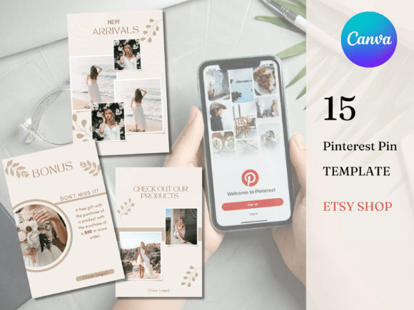 Boho Etsy Shop Pinterest Pin Templates: Your Shortcut to Stunning Pins