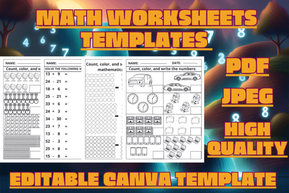Colorful Counting: Math Worksheets Templates