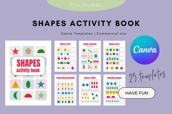 Effortless Preschool Math: Using Shapes Activity Book Canva Templates