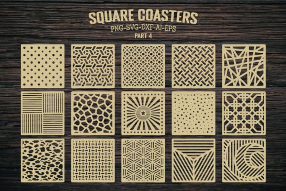 Elevate Your Table: Square Coaster Templates Cut Files for Crafters & Designers