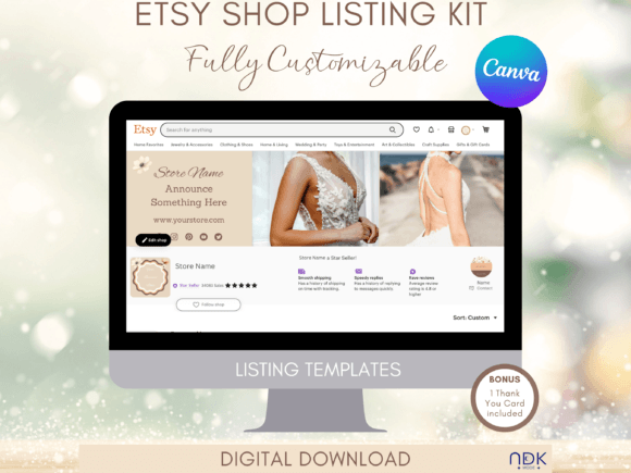 Etsy Beige Listing Photo Templates Canva: The Minimalist's Toolkit