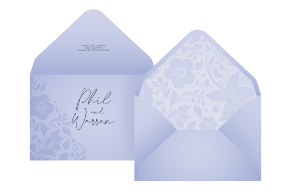 Floral Envelope Vector Templates for Wedding Invitations