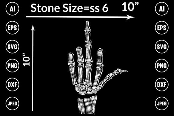 Hand, Skull Rhinestone Templates: A Bold Design Asset