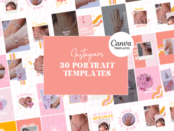 Peach Pink Instagram Canva Templates: Your Portrait Content Solution
